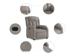 Poltrona elétrica reclinável tecido cinzento-acastanhado*vidaxl Best