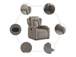 Poltrona elétrica reclinável tecido cinzento-acastanhado*vidaxl New