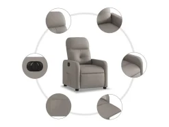 Poltrona elétrica reclinável tecido cinzento-acastanhado SHL849398^ Discount