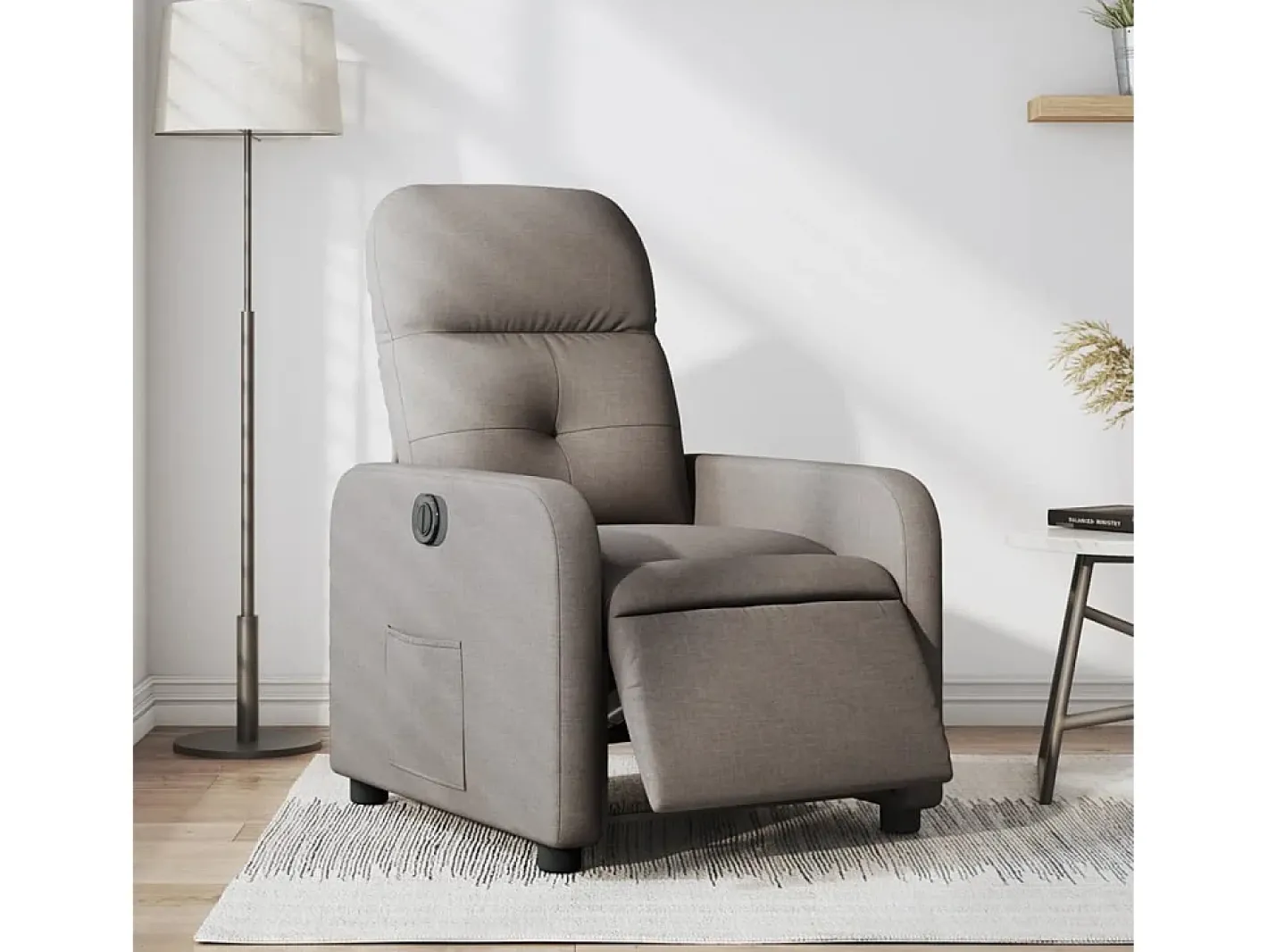 Poltrona elétrica reclinável tecido cinzento-acastanhado SHL849398^ Discount