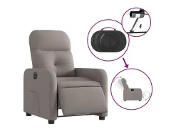 Poltrona elétrica reclinável tecido cinzento-acastanhado SHL849398^ Discount