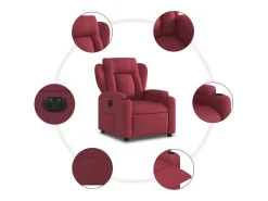 vidaxl Poltrona*Poltrona elétrica reclinável tecido tinto Vermelho