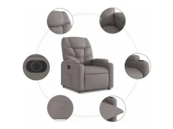Poltrona elétrica reclinável tecido cinzento-acastanhado SHL991934* Sale