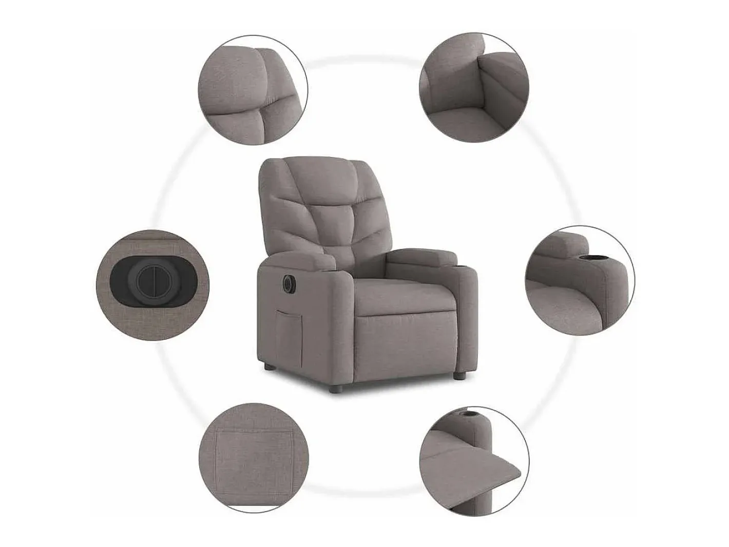 Poltrona elétrica reclinável tecido cinzento-acastanhado SHL991934* Sale