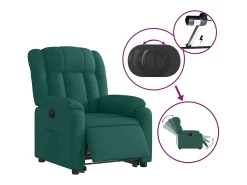 vidaxl Poltrona*Poltrona elétrica reclinável/elevatória tecido -escuro Verde