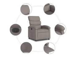 Clearance Poltrona elétrica reclinável tecido cinzento-acastanhado SHL373676 Poltrona