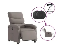 Clearance Poltrona elétrica reclinável tecido cinzento-acastanhado SHL373676 Poltrona