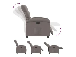 Clearance Poltrona elétrica reclinável tecido cinzento-acastanhado SHL373676 Poltrona