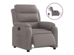 Poltrona elétrica reclinável tecido cinzento-acastanhado^vidaxl Discount