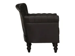 vidaxl Poltrona*Poltrona em couro de cabra genuíno Preto