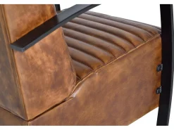 Poltrona em couro marrom e metal^Giner y colomer Discount