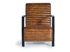Poltrona em couro marrom e metal^Giner y colomer Discount