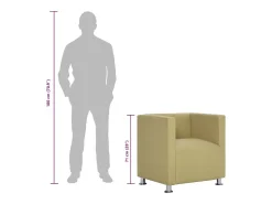 vidaxl Poltrona*Poltrona em forma de cubo tecido Verde