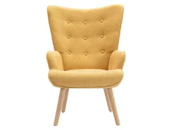 Vente-unique Poltrona*Poltrona em tecido mostarda acolchoado. Estilo escandinavo. VATELY Amarelo