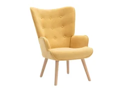 Vente-unique Poltrona*Poltrona em tecido mostarda acolchoado. Estilo escandinavo. VATELY Amarelo