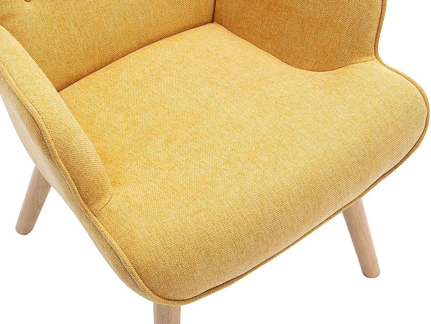 Vente-unique Poltrona*Poltrona em tecido mostarda acolchoado. Estilo escandinavo. VATELY Amarelo