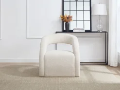 Poltrona em tecido chenille de cor LUCIOTA^Maison Céphy