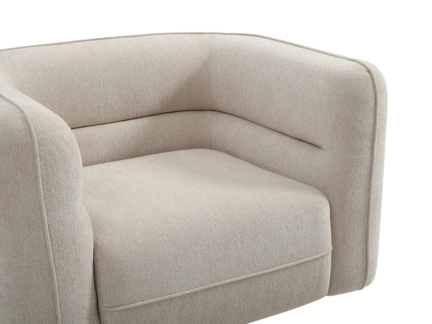 Vente-unique Poltrona*Poltrona em tecido chenille produto eco-responsável TALIENA Bege