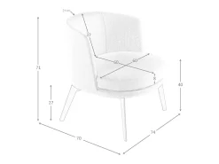 Angel Cerda Poltrona*Poltrona em tecido creme 5108 Branco