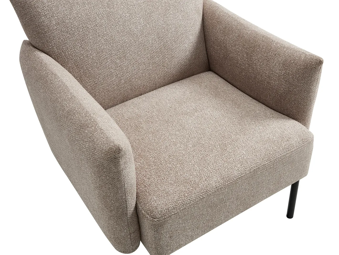 Vente-unique Poltrona*Poltrona em tecido texturizado de cor GERALDIA Bege