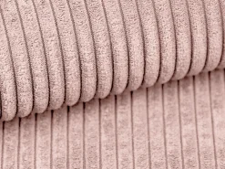 Poltrona em veludo canelado cor-de-rosa pó de estilo design AMELIA*Vente-unique Discount