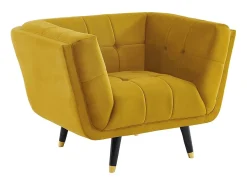 Vente-unique Poltrona*Poltrona em veludo ocre - SAMANTHA II Amarelo