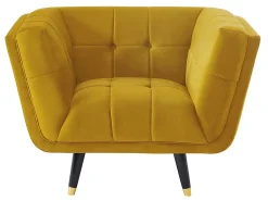 Vente-unique Poltrona*Poltrona em veludo ocre - SAMANTHA II Amarelo