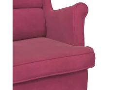 vidaxl Poltrona*Poltrona em veludo tinto Vermelho