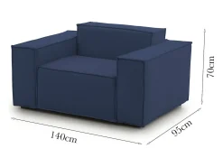 Online Poltrona Emanuela, Poltrona de sala, 100% Made in Italy, Poltrona relaxante em tecido acolchoado, 140x95h70 cm, Poltrona