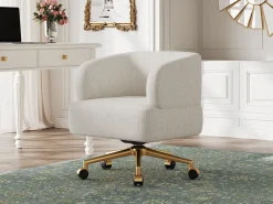 Best Poltrona giratória - 71 x 60 x 71 cm - com 5 rodízios - rotação de 360° - chenille - Poltrona