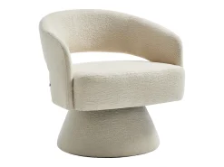 Vente-unique Poltrona*Poltrona giratória arredondada em tecido chenille FEDOTE Bege