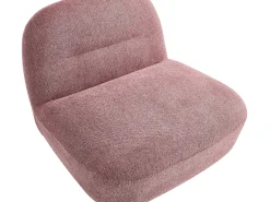 Vente-unique Poltrona*Poltrona giratória em tecido texturizado cor vermelha POZETI Rosa