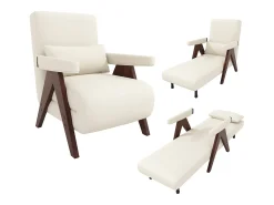 Poltrona individual 64x68,5x93 cm - conversível 3 em 1 - estofada - linho - bege + marrom^ModernLuxe Sale