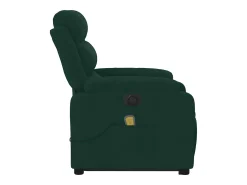 vidaxl Poltrona*Poltrona massagens elevatória elétrica veludo -escuro Verde