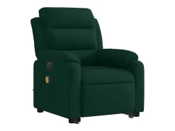 vidaxl Poltrona*Poltrona massagens elevatória elétrica veludo -escuro Verde