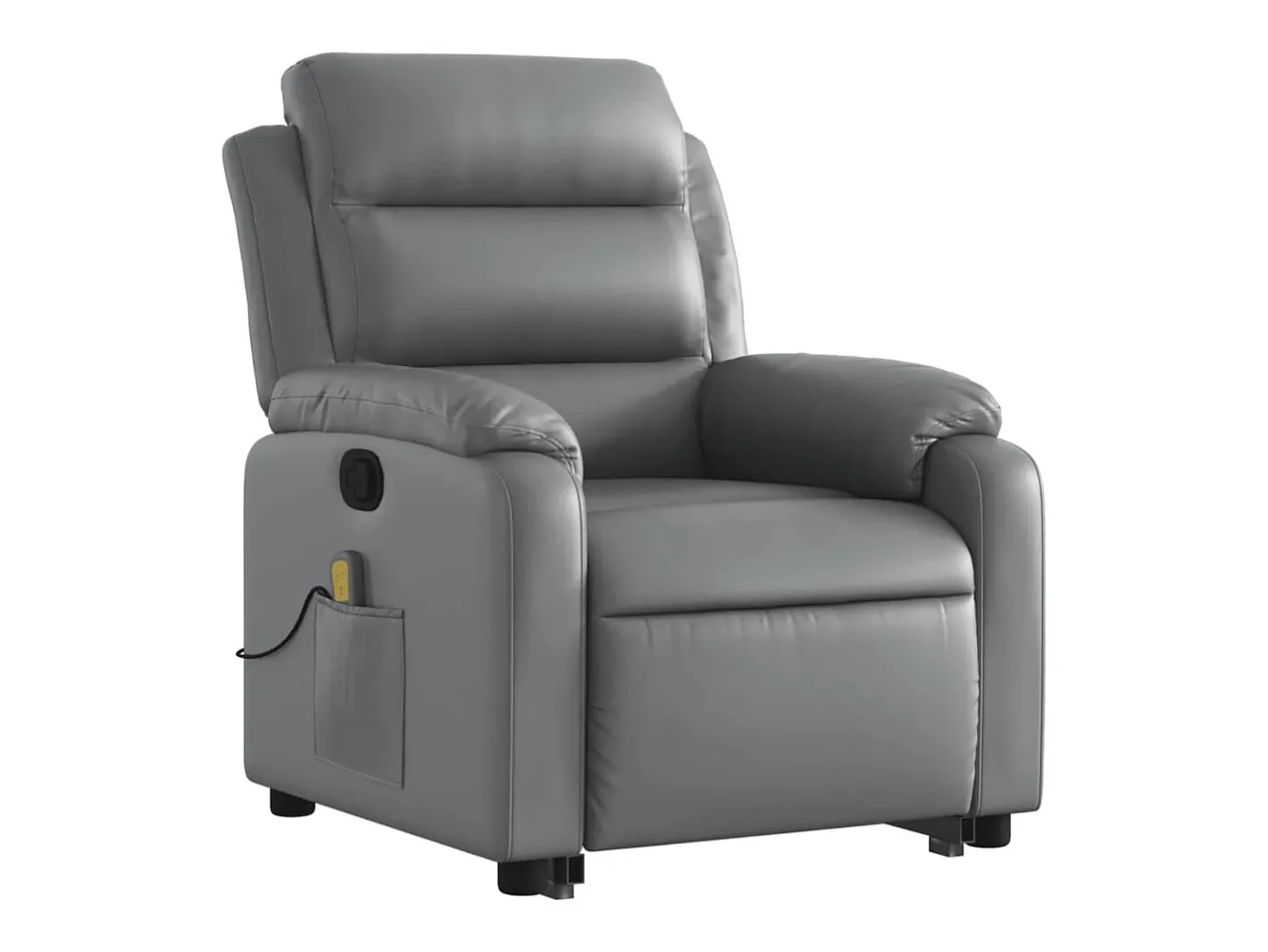 vidaxl Poltrona*Poltrona massagens reclinável elevatória couro artif. Cinzento