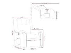 vidaxl Poltrona*Poltrona massagens reclinável elétrica couro artif. Cinzento