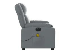 vidaxl Poltrona*Poltrona massagens reclinável elétrica couro artif. Cinzento