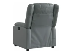 vidaxl Poltrona*Poltrona massagens reclinável elétrica couro artif. Cinzento