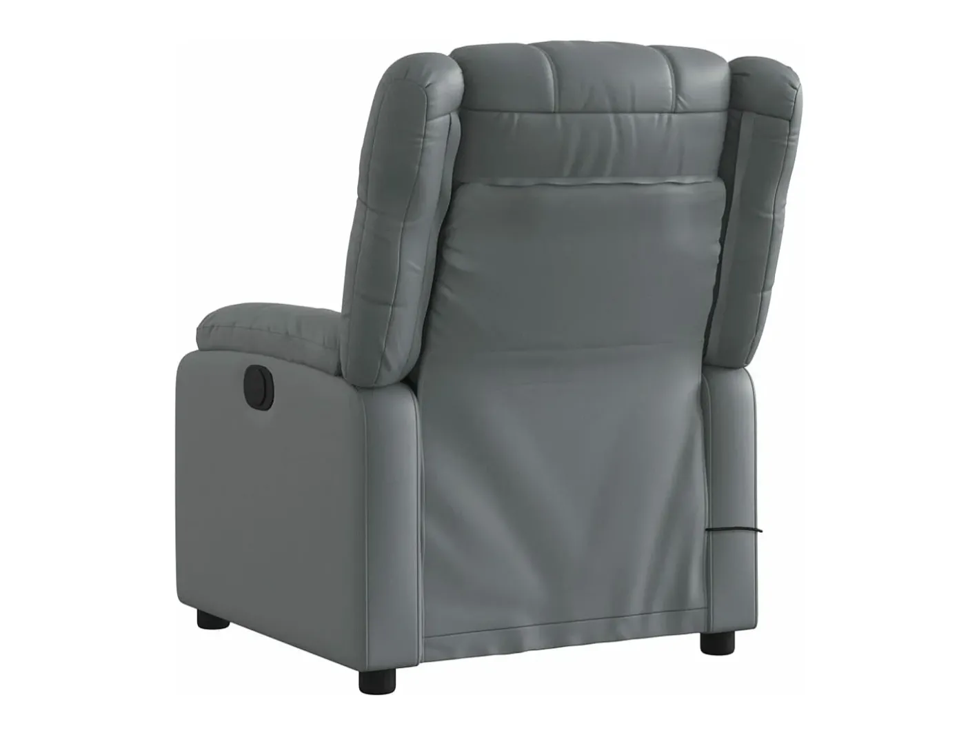 vidaxl Poltrona*Poltrona massagens reclinável elétrica couro artif. Cinzento