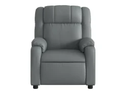 vidaxl Poltrona*Poltrona massagens reclinável elétrica couro artif. Cinzento
