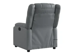 vidaxl Poltrona*Poltrona massagens reclinável elétrica couro artif. Cinzento