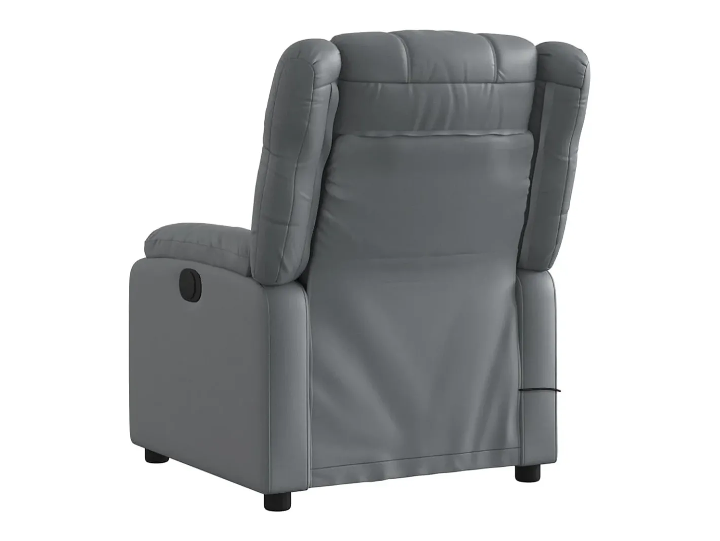 vidaxl Poltrona*Poltrona massagens reclinável elétrica couro artif. Cinzento