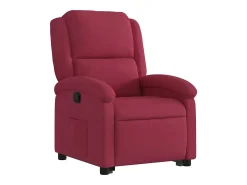 vidaxl Poltrona*Poltrona massagens reclinável elevatória veludo tinto Vermelho