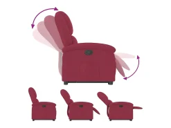 vidaxl Poltrona*Poltrona massagens reclinável elevatória veludo tinto Vermelho