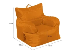 Discount Poltrona Ossidiana, Assento almofadado, Sofá individual de sala, Cadeira com braços, Fabricado em Itália, 75x65 h70 cm, Laranja Poltrona
