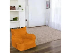 Discount Poltrona Ossidiana, Assento almofadado, Sofá individual de sala, Cadeira com braços, Fabricado em Itália, 75x65 h70 cm, Laranja Poltrona