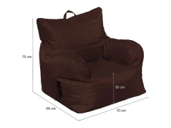 Talamo Italia Poltrona*Poltrona Ossidiana, Assento almofadado, Sofá individual de sala, Cadeira com braços, Fabricado em Itália, 75x65 h70 cm, Castanho