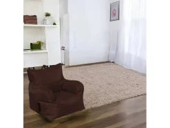 Talamo Italia Poltrona*Poltrona Ossidiana, Assento almofadado, Sofá individual de sala, Cadeira com braços, Fabricado em Itália, 75x65 h70 cm, Castanho