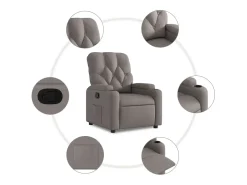 Hot Poltrona Reclinável | Poltrona Confortável Relax tecido cinzento-acastanhado SHL290274 Poltrona